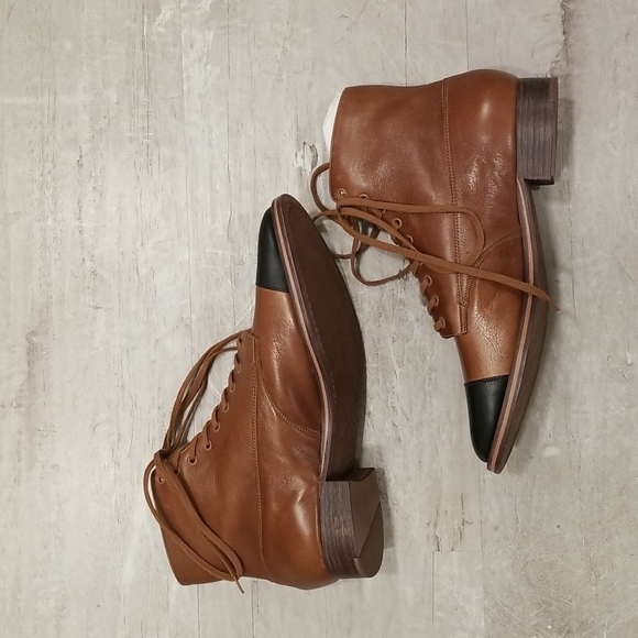 💕THE GREAT💕 The Cap Toe Boxcar Boot ~ Hickory Brown/Black 10 NWT - Picture 9 of 16